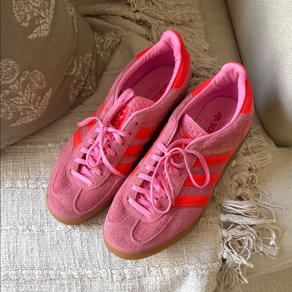 adidas Pink & Red Gazelle Suede Women's Sneakers